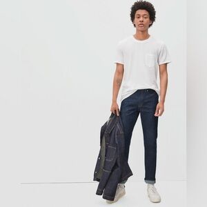 NWT Everlane The Slim 4-Way Stretch Organic Jean in Dark Indigo